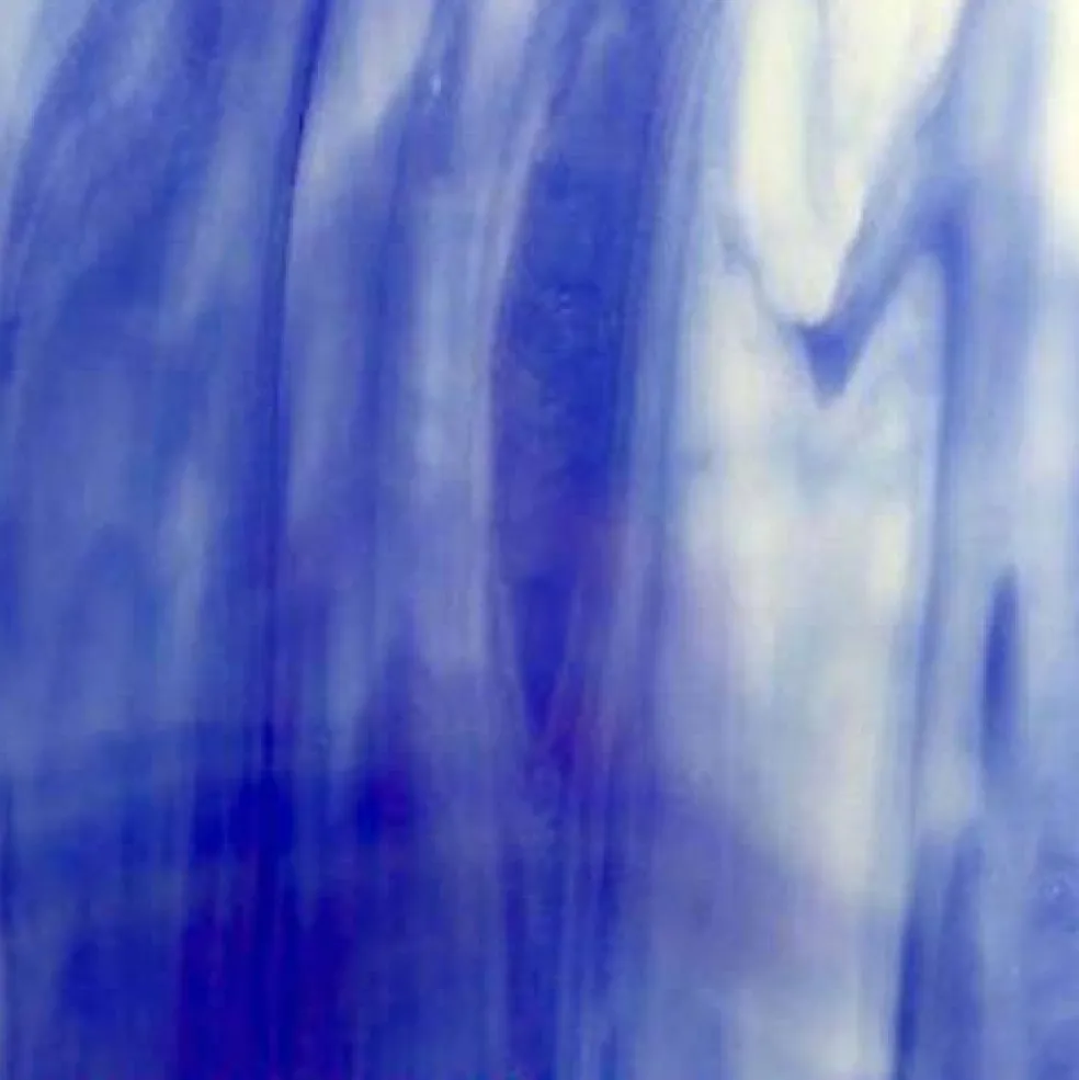 Wissmach Stained Glass Sheet: Steel Blue, White Opal