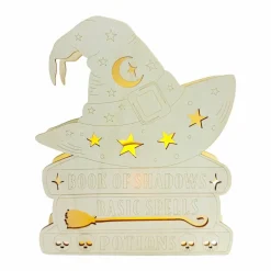 7" Witch Hat on Spell Books DIY LED Wood Décor by Make Market®
