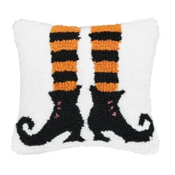 Witch Shoes Halloween Hooked Small/Petite Accent Pillow, 8" x 8"