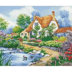 Wizardi Duck Pond Village Diamond Painting Kit