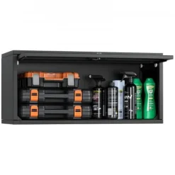 27.5W Metal Wall Cabinet with Up-Flip Door, Garage Storage Organizer Floating