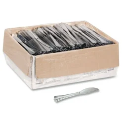 WNA 7 1/2 in. Reflections Design Heavyweight Plastic Knives - Silver (600/Carton)