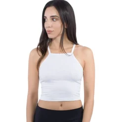 Womens Cropped Halter Top Stretchy Comfortable Everyday Wear