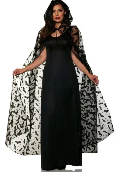 Women's Embossed Bat Costume Cape