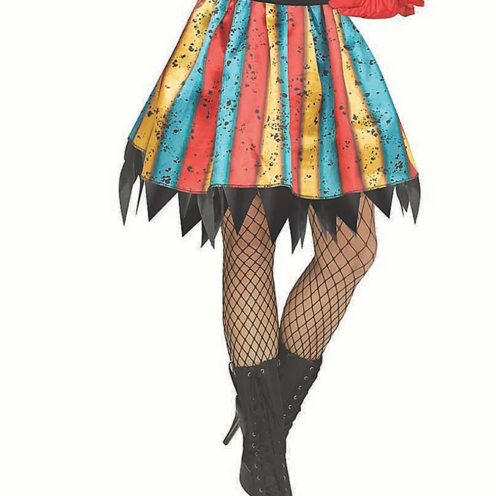 Womens Multicolored Carny Clown Costume