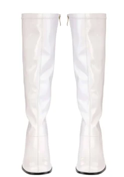 Women's Patent White Gogo Costume Boots