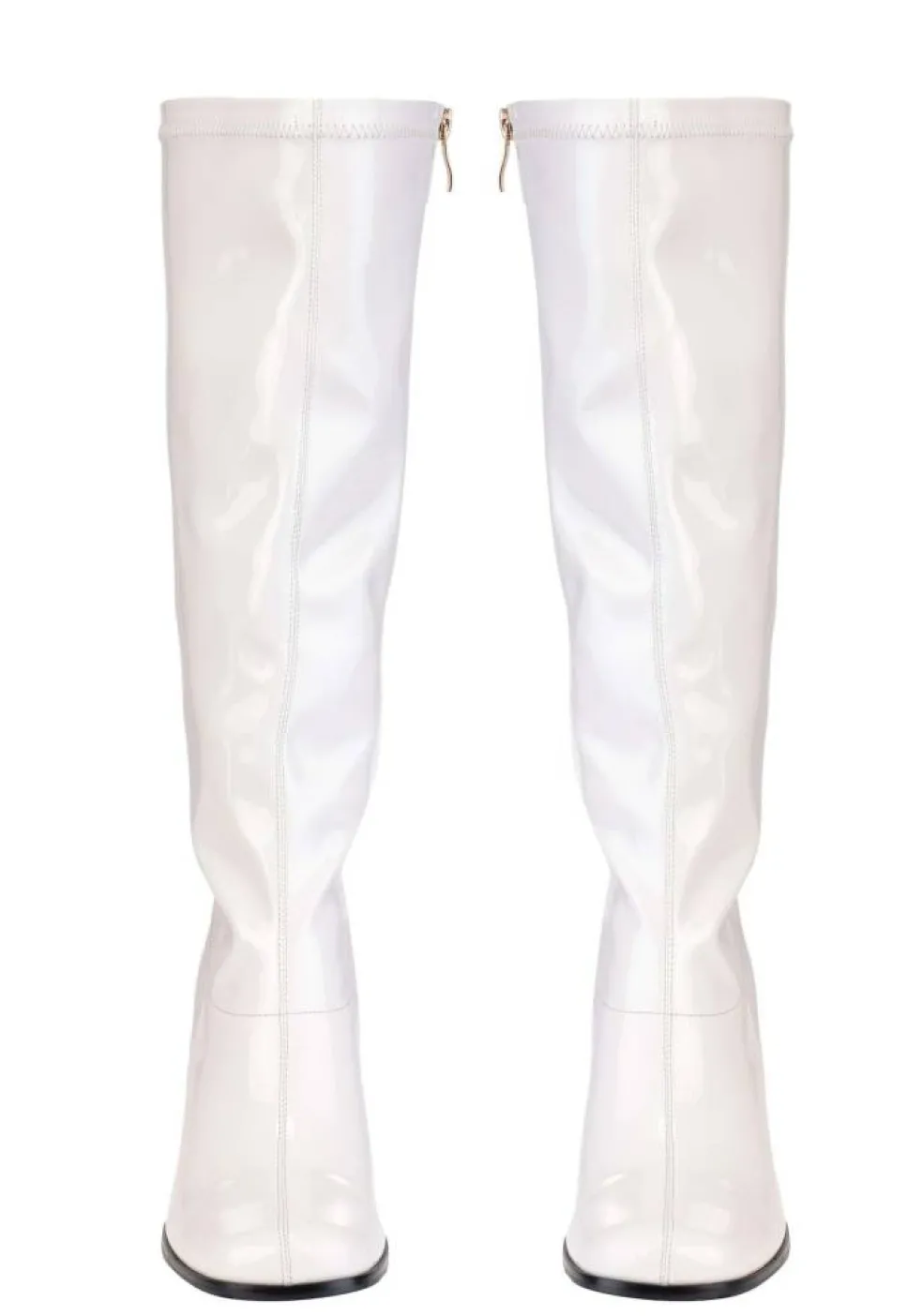 Women's Patent White Gogo Costume Boots