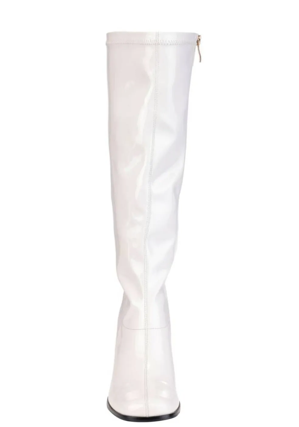 Women's Patent White Gogo Costume Boots