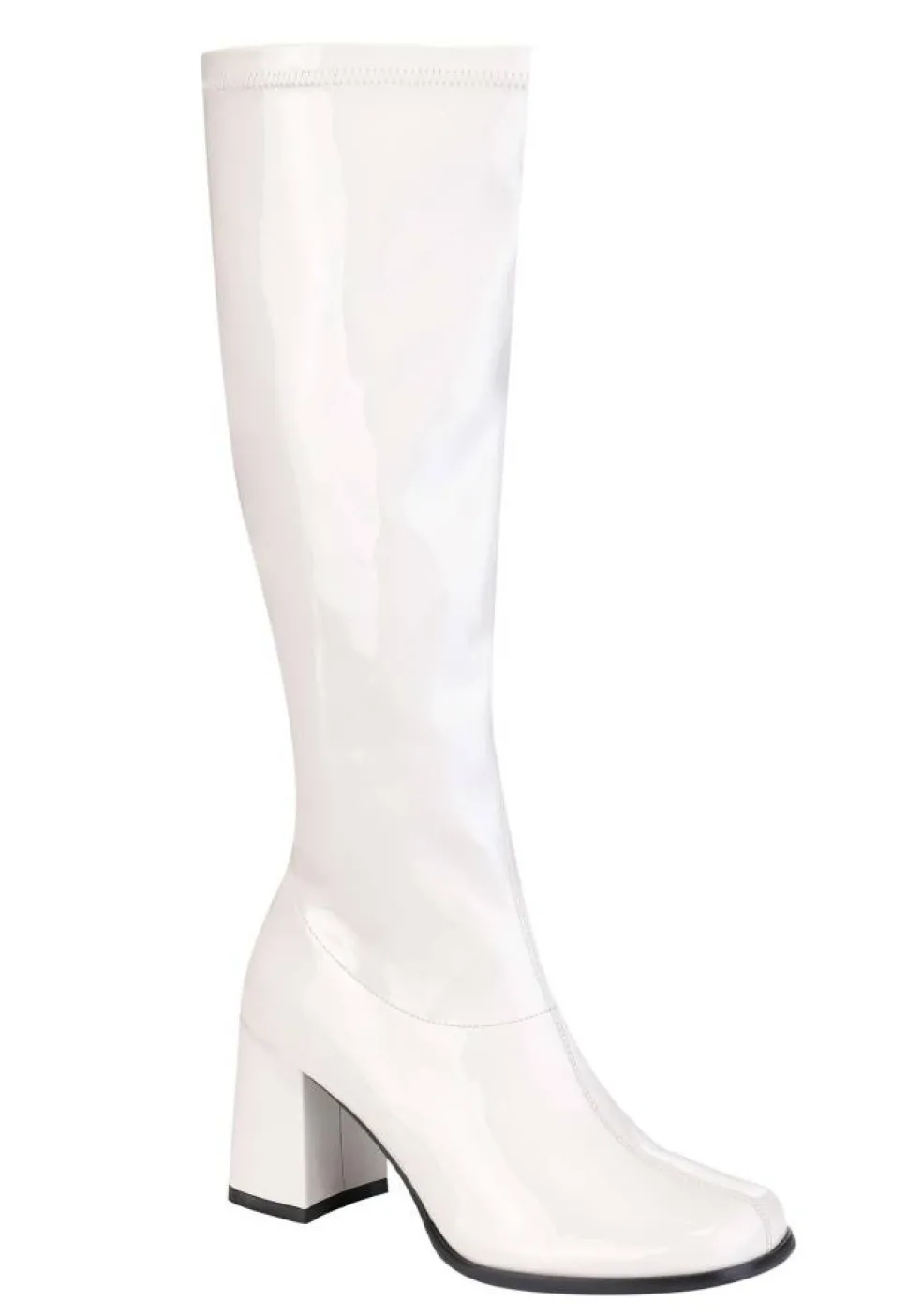 Women's Patent White Gogo Costume Boots