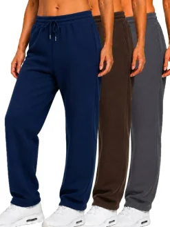 Women's Regular Fit Open Bottom Fleece Jogger Sweatpants (S-3XL)