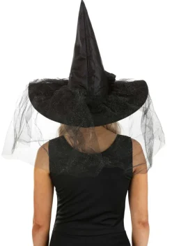 Women's Sparkly Black Witch Hat