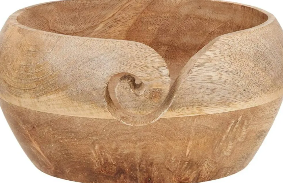 Women Wooden Yarn Bowl Knitting Bowl(Natural)