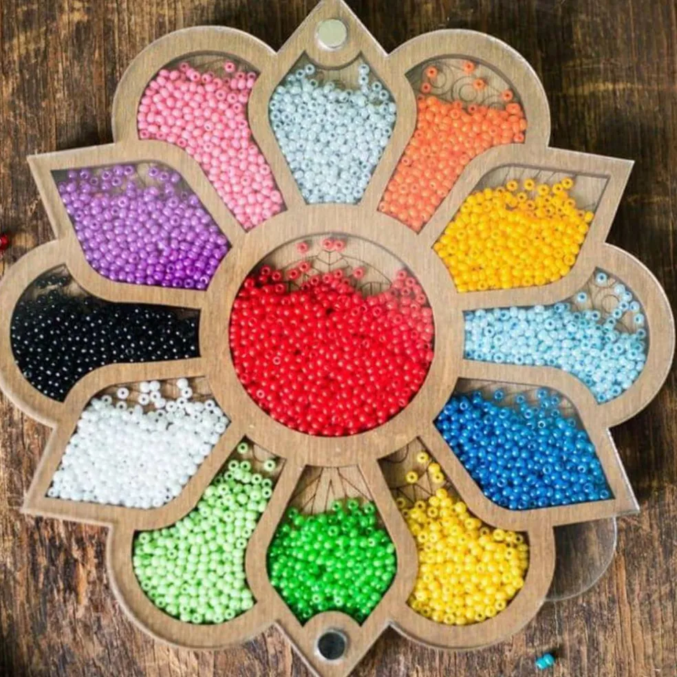 Wonderland Crafts 5.75" Mandala Bead Organizer with Transparent Cover