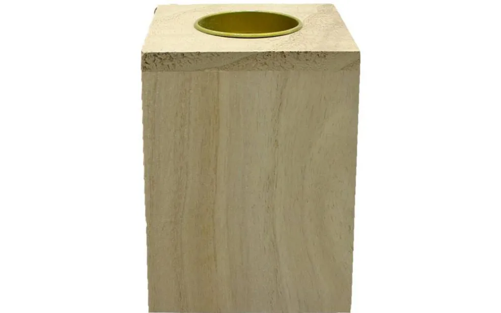 Wood Candlestand 6pc 4.5"