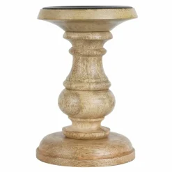 Wood Carved Pillar Candle Holder by Ashland®