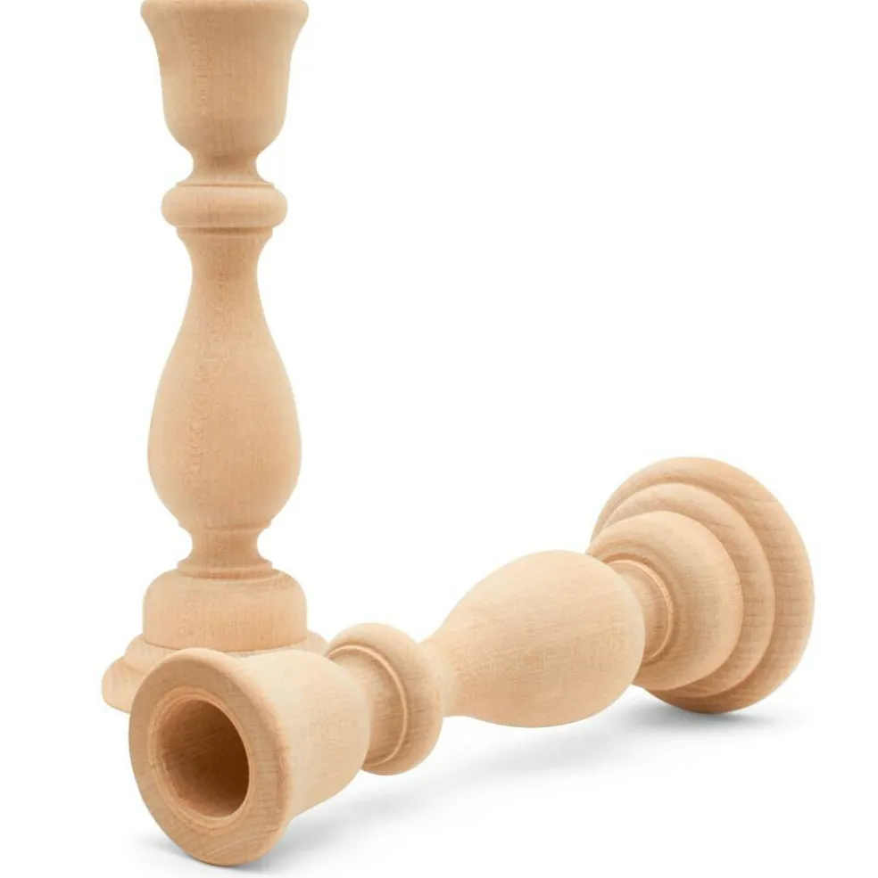 Wooden Candlestick Holders Set Multiple Sizes Available, Unfinished | Woodpeckers