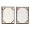 Wooden Geometric Mixed Media Home Wall Décor with Black Frames, Pack of 2