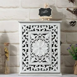 Wooden Key Holder for Wall, Key Box Key Cabinet, Key Hooks Wall Mounted Key Hangers Rustic Decorative Key Rack with 6 Key Hooks for Home Office Entryway Hallway Bedroom Living Room