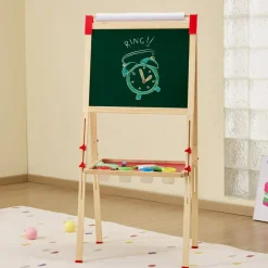 Wooden Kids Art Easel 3 in 1 Double Sided with Whiteboard Chalkboard and Paper Roll