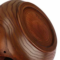 Wooden Yarn Bowl Holder Rosewood,Knitting Wool Storage Basket Round with Holes Handmade Craft Crochet Kit Organizer Perfect for Mother's Day(Wine Red)