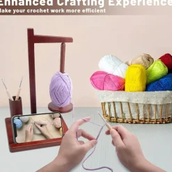 Wooden Yarn Holder for Crocheting