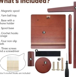 Wooden Yarn Holder for Crocheting