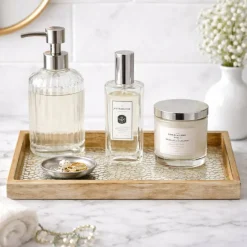 Wood & Glass Mosaic Vanity Tray, 12