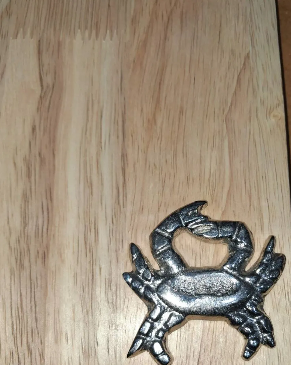 10" Wood & Metal Crab Cutting Board by Ashland®