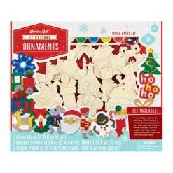 Works of Ahhh... Wood Painting Kit - 12 Holiday Ornaments