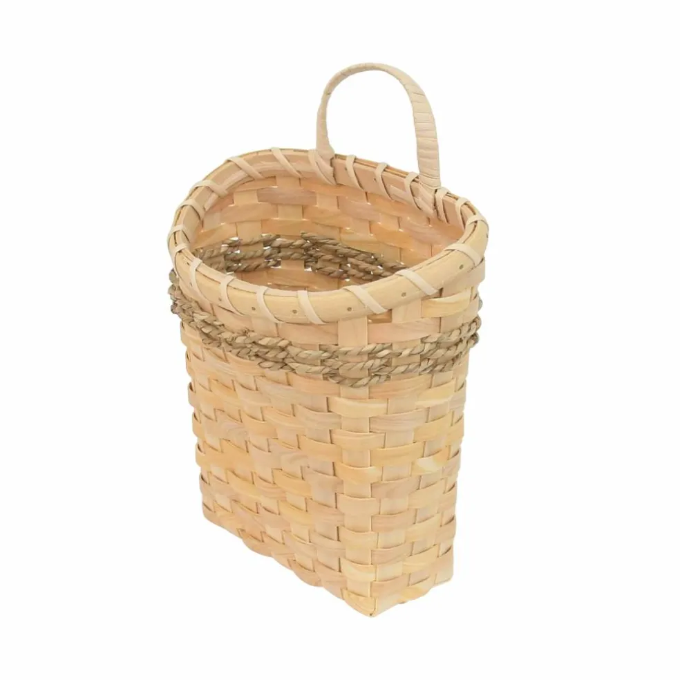 Woven Hanging Wall Basket with Twisted Seagrass Accent by Ashland®