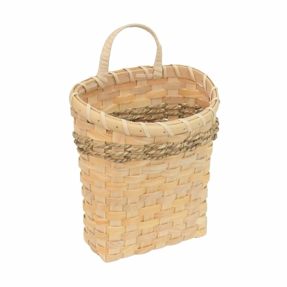 Woven Hanging Wall Basket with Twisted Seagrass Accent by Ashland®