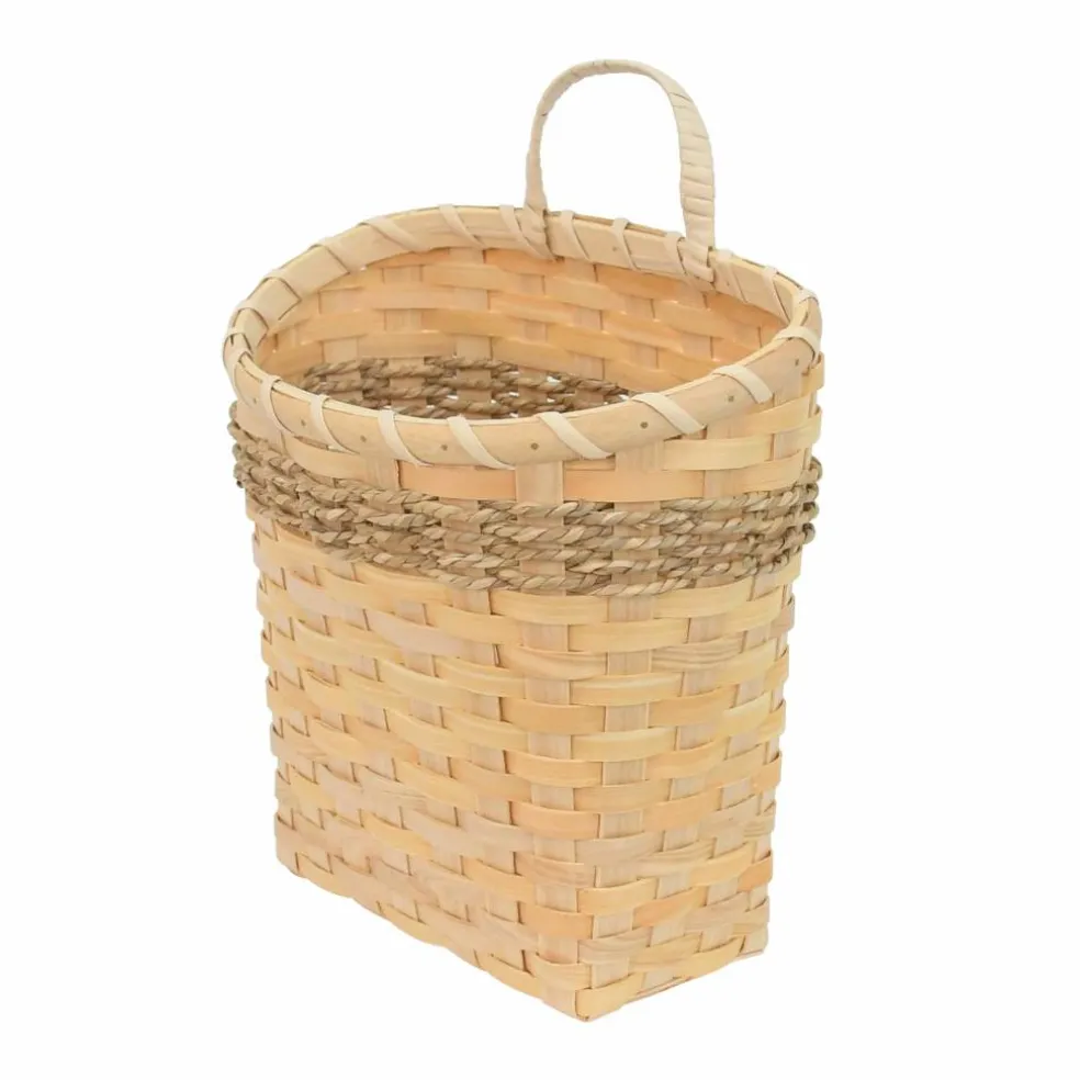 Woven Hanging Wall Basket with Twisted Seagrass Accent by Ashland®