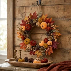 Wrapables Artificial Velvet Pumpkin Decor for Autumn, Fall, Thanksgiving, Harvest Party and Home Decoration (Set of 12)
