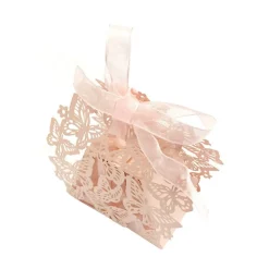 Wrapables Butterflies Wedding Party Favor Boxes Gift Boxes with Ribbon (Set of 50)