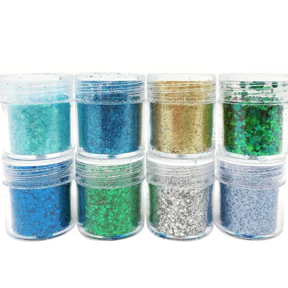 Wrapables Chunky Glitter for Hair Face Makeup Nail Art Decoration (8 Colors)