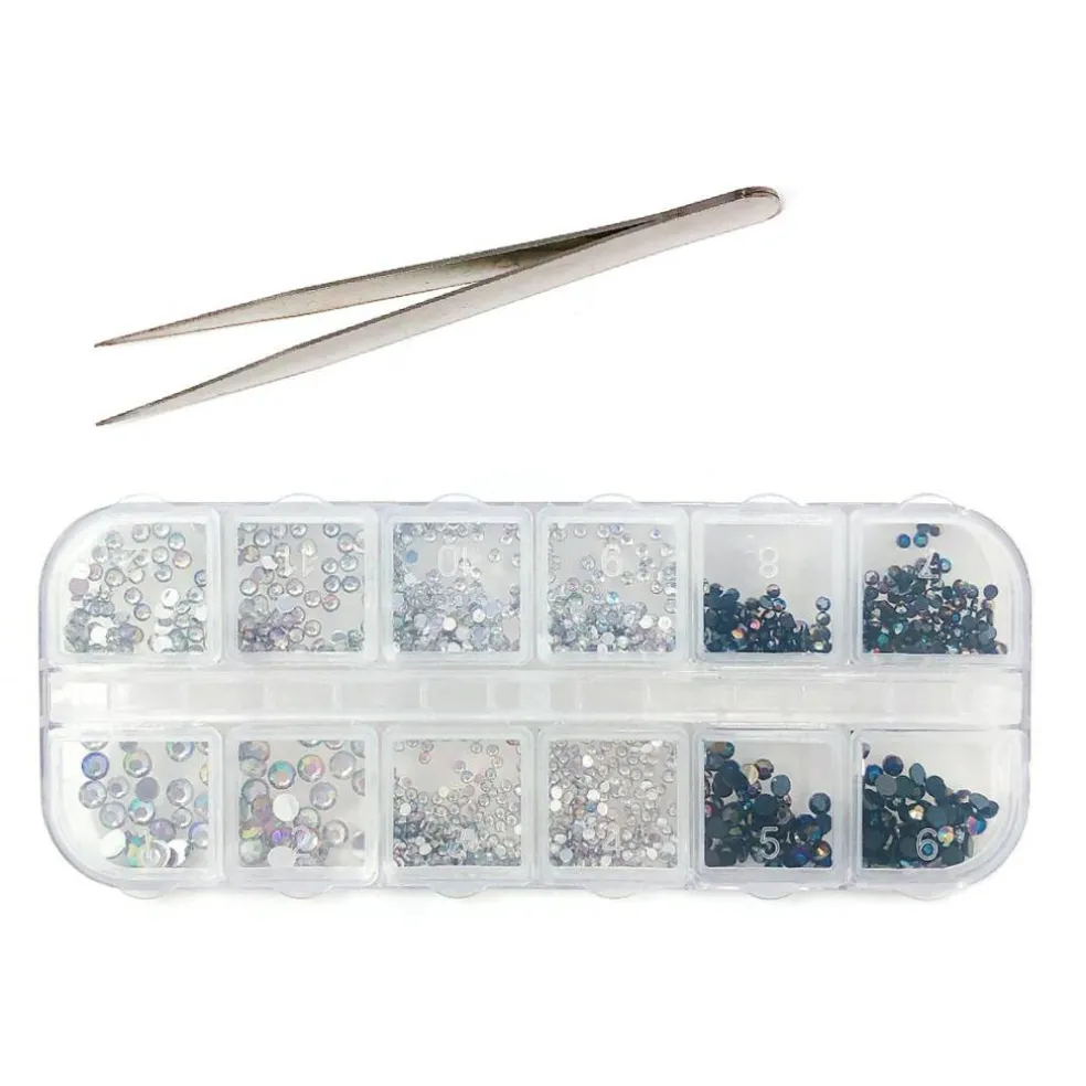 Wrapables Dazzling Nail Art Rhinestones Nail Manicure with Plastic Case