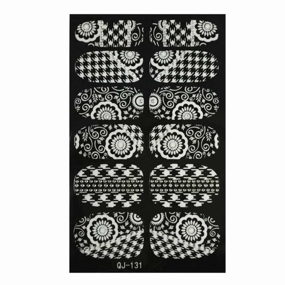 Wrapables Fashionable Black and White Nail Art Stickers