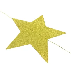 Wrapables 13ft Paper Star Garland Party Decorations (Set of 2), Gold Shimmer