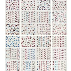 Wrapables Glitter Stars & Flowers Nail Stickers Sparkly Nail Art (24 sheets)