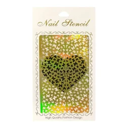 Wrapables Gold Nail Art Guide Large Nail Stencil Sheet - Butterflies