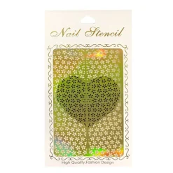 Wrapables Gold Nail Art Guide Large Nail Stencil Sheet - Lily
