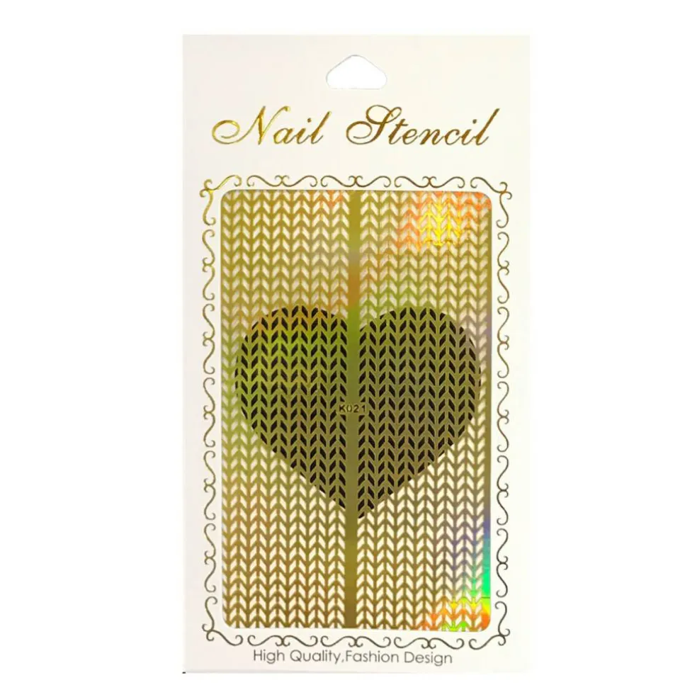 Wrapables Gold Nail Art Guide Large Nail Stencil Sheet - Arrow