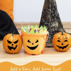 Wrapables Halloween Classic Pumpkin Face Stickers, DIY Halloween Pumpkin Decorating Stickers for Party Supplies, Favors, Trick or Treat (18 Sheets)