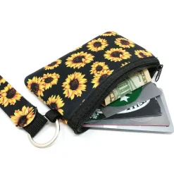 Wrapables Neoprene Mini Wristlet Wallet / Credit Card ID Holder with Lanyard