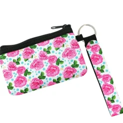 Wrapables Neoprene Mini Wristlet Wallet / Credit Card ID Holder with Lanyard