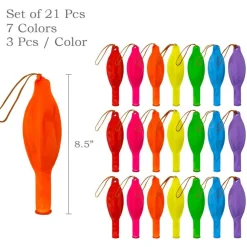 Wrapables Punching Balloons with Rubber Band Handles for Party Favors, Birthday Parties (Set of 21), Multicolor