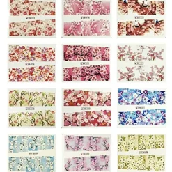 Wrapables 12 Sheets Blossoms Flower Water Slide Nail Art