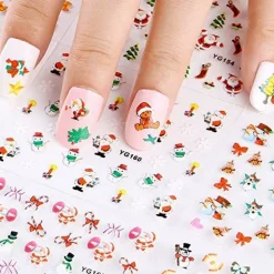 Wrapables 24 Sheets Falala Christmas Nail Stickers Holiday Nails Set Nail Art Sheets