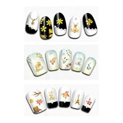 Wrapables 3 Sheets Fall Leaves Nails Thanksgiving Nail Stickers Nail Art