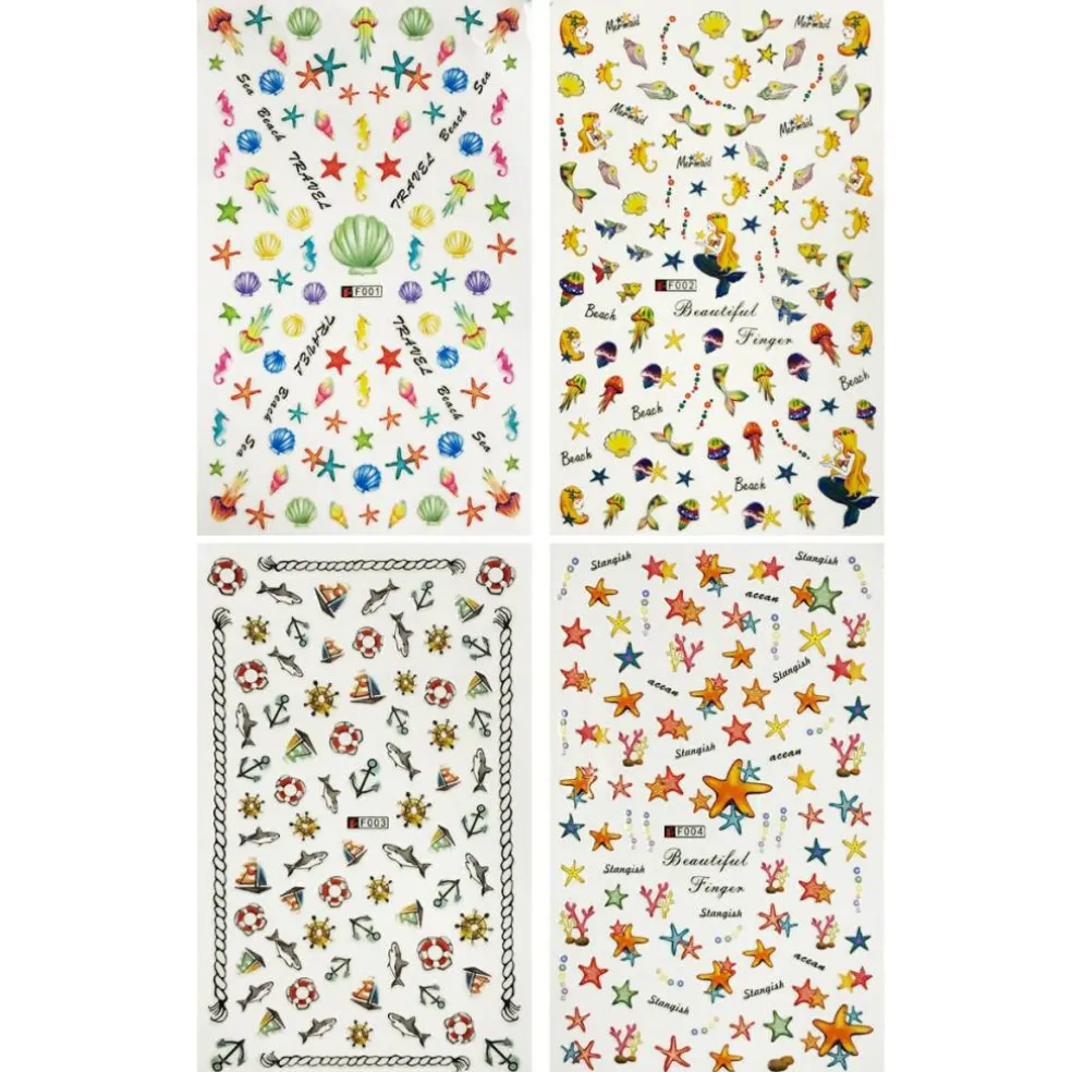 Wrapables 4 Sheets Nail Stickers Nail Art Set